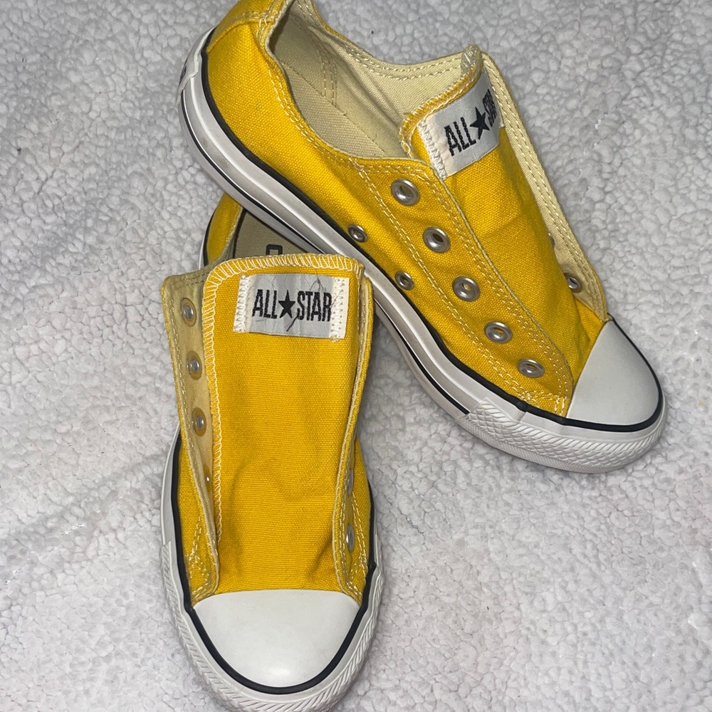 All Star Yellow Canvas Slip-On Sneakers